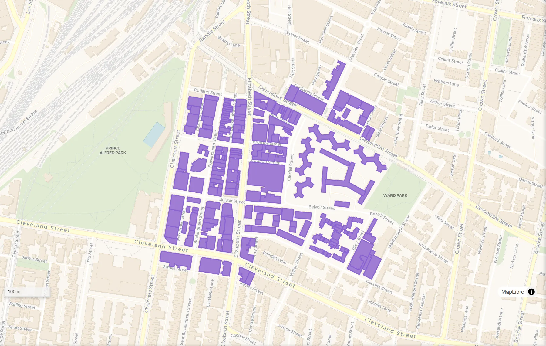 Centroids, before: Building outlines.